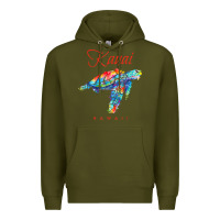 Army Green kauai hawaii watercolor sea turtle souvenir Premium Hoodie - longCreatives