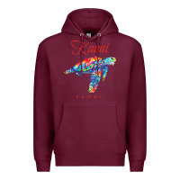 Burgundy kauai hawaii watercolor sea turtle souvenir Premium Hoodie - longCreatives