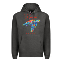 Charcoal Heather kauai hawaii watercolor sea turtle souvenir Premium Hoodie - longCreatives