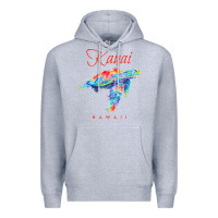 Heather Grey kauai hawaii watercolor sea turtle souvenir Premium Hoodie - longCreatives