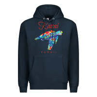 Navy kauai hawaii watercolor sea turtle souvenir Premium Hoodie - longCreatives