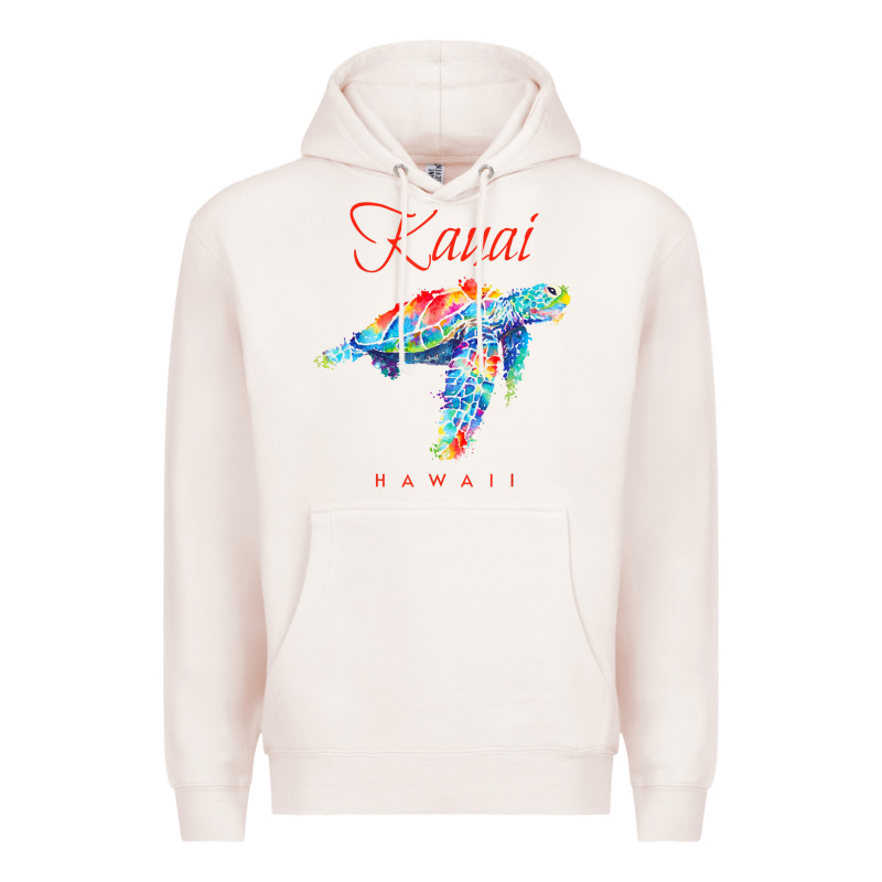 Kauai Hawaii Watercolor Sea Turtle Souvenir Premium Hoodie by longCreatives | Teevron