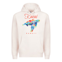 Pale Pink kauai hawaii watercolor sea turtle souvenir Premium Hoodie - longCreatives