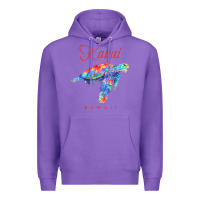 Purple kauai hawaii watercolor sea turtle souvenir Premium Hoodie - longCreatives