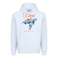 White kauai hawaii watercolor sea turtle souvenir Premium Hoodie - longCreatives