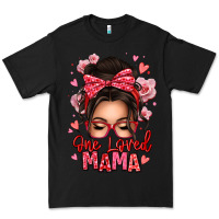 Black one loved mama messy bun Premium Tee - texasbilliewilder