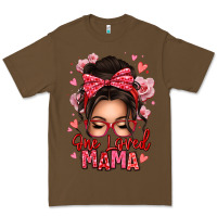 Cacao one loved mama messy bun Premium Tee - texasbilliewilder