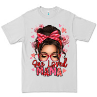 Dove Grey one loved mama messy bun Premium Tee - texasbilliewilder