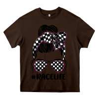 Chocolate Brown race life Heavy Core Tee - JahusDesignShop