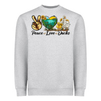 Heather Grey Peace Love Ducks Heavyweight Sweatshirt - LillyAllenDesigns
