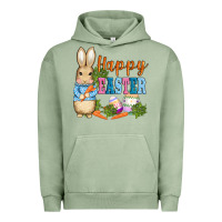 Pigment Oil Green easter bunny egg and carrots Urban Hoodie - AdoDesignShop