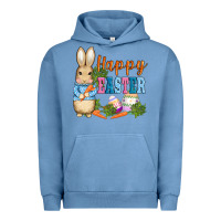 Pigment Pebble Blue easter bunny egg and carrots Urban Hoodie - AdoDesignShop