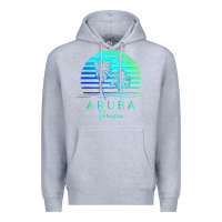 Heather Grey Vintage Aruba Beach Tropical Vibes Vacation Souvenir Gift Premium Hoodie - longCreatives