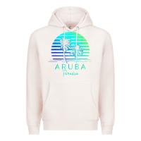 Pale Pink Vintage Aruba Beach Tropical Vibes Vacation Souvenir Gift Premium Hoodie - longCreatives