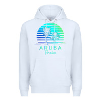White Vintage Aruba Beach Tropical Vibes Vacation Souvenir Gift Premium Hoodie - longCreatives