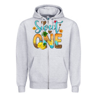 Heather Grey sweet one lemon Zipper Hoodie - Artiststas