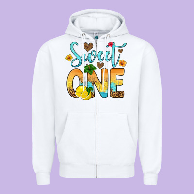 Sweet One Lemon Zipper Hoodie Designed By Artiststas