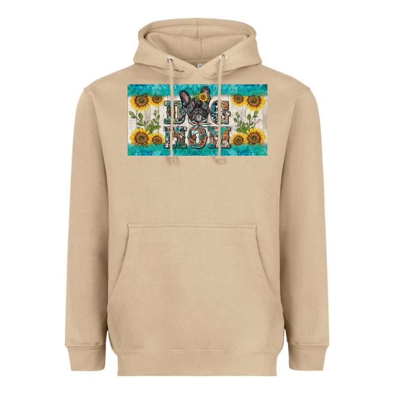 Dog Mom French  Bulldog License Plate Template Heavyweight Hoodie by BarkalooDesign | Teevron