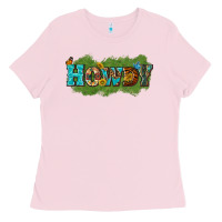 Bubblegum Pink Western Howdy Ladies Tee - texasbilliewilder