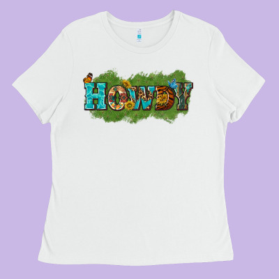 Western Howdy Ladies Tee Designed By Texasbilliewilder
