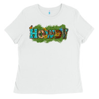 White Western Howdy Ladies Tee - texasbilliewilder
