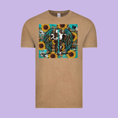 Western Blessed Sunflower's Vintage Tee Designed By Ranaportraitstore