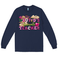 Navy cupid's favorite teacher Long Sleeve Tee - OliviaCreatesArt