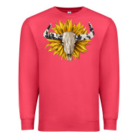 Cardinal cowhide bull skull and sunflower Premium Sweatshirt - BarkalooDesign