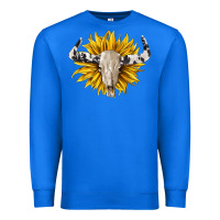True Royal cowhide bull skull and sunflower Premium Sweatshirt - BarkalooDesign