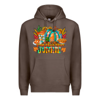 Coffee Pumpkin Spice Junkie Premium Hoodie - CowhideDigitalArt