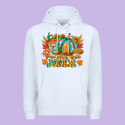 Pumpkin Spice Junkie Premium Hoodie Designed By Cowhidedigitalart