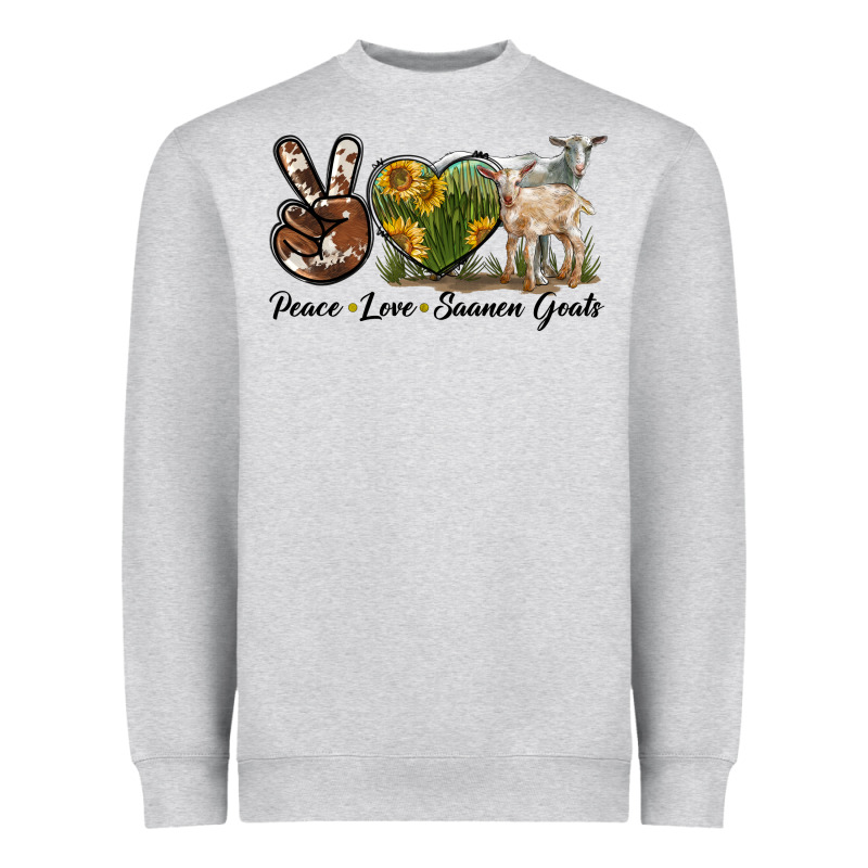 Peace Love Saanen Goats Heavyweight Sweatshirt by LillyAllenDesigns | Teevron