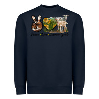 Navy Peace Love Saanen Goats Heavyweight Sweatshirt - LillyAllenDesigns