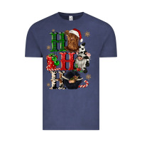 Vintage Denim ho ho ho heifer cow gnomies Vintage Tee - CowGirlArtShop