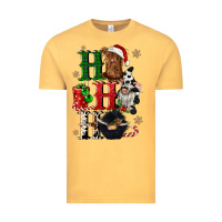 Vintage Mustard ho ho ho heifer cow gnomies Vintage Tee - CowGirlArtShop