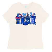 Bone Colon Cancer coffee cups blue ribbon Ladies Tee - NancyCooperArtShop