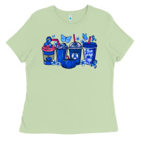 Matcha Colon Cancer coffee cups blue ribbon Ladies Tee - NancyCooperArtShop
