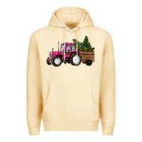 Pina Colada Pink Christmas Farm Tractor Premium Hoodie - RanaPortraitStore
