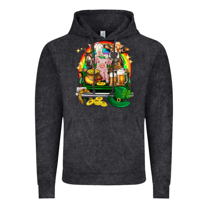St. Patrick's Day Farm Animals On Truck Vintage Hoodie by HowdyJamesFarm | Teevron
