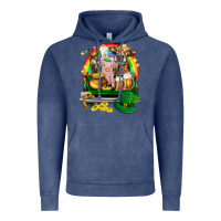 Vintage Denim St. Patrick's Day farm animals on truck Vintage Hoodie - HowdyJamesFarm