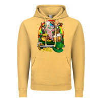 Vintage Mustard St. Patrick's Day farm animals on truck Vintage Hoodie - HowdyJamesFarm
