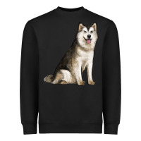 Black Alaskan Malamute Dog Heavyweight Sweatshirt - LillyAllenDesigns