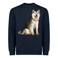 Navy Alaskan Malamute Dog Heavyweight Sweatshirt - LillyAllenDesigns