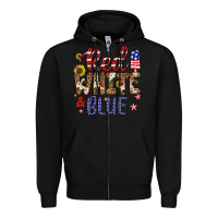 Black red white and blue Zipper Hoodie - Artiststas