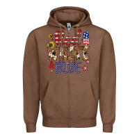 Chestnut red white and blue Zipper Hoodie - Artiststas