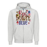 Dove Grey red white and blue Zipper Hoodie - Artiststas