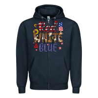 Navy red white and blue Zipper Hoodie - Artiststas