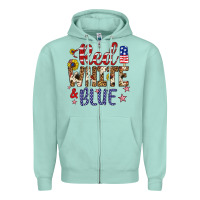 Seafoam red white and blue Zipper Hoodie - Artiststas