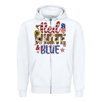 White red white and blue Zipper Hoodie - Artiststas