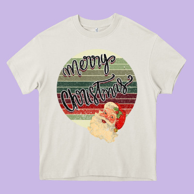 Merry Christmas Vintage Retro Heavy Core Tee Designed By Bettercallsaul